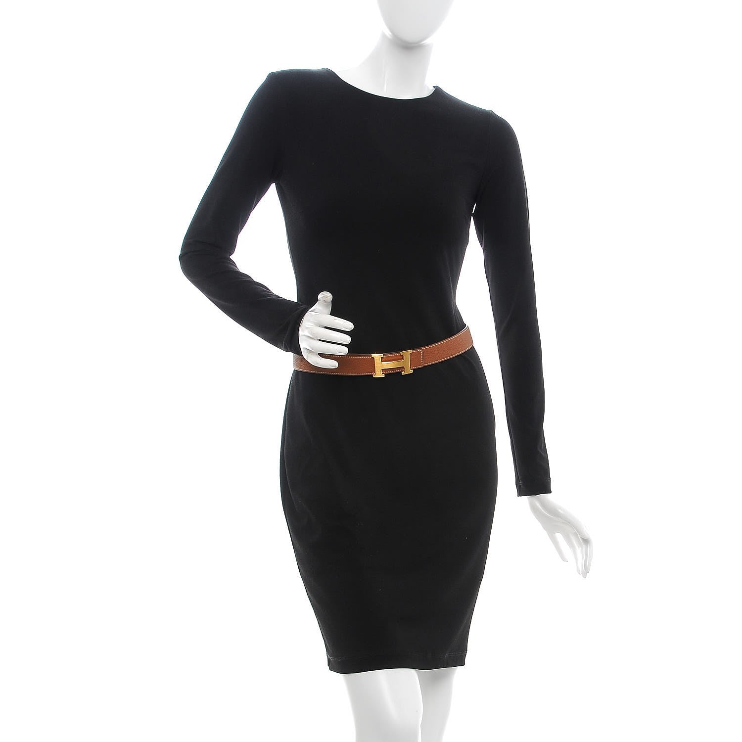 Hermes Box Togo 32mm H Belt 75 Black Gold 2 of 6