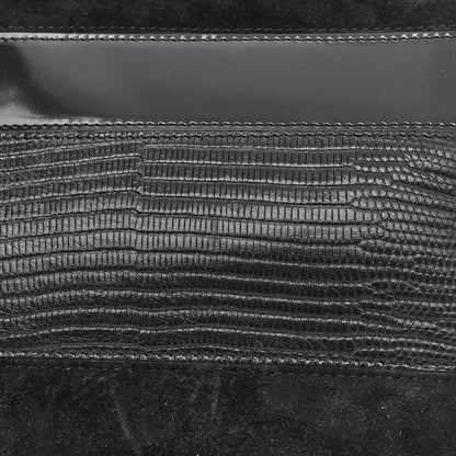 Burberry Calfskin Lizard Embossed Two Tone Small Grace Bag Black 12 of 12