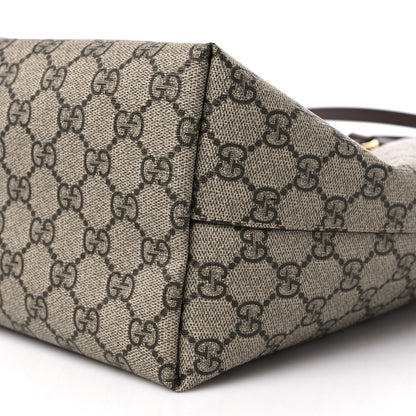 Gucci GG Supreme Monogram Textured Calfskin Web Medium Ophidia Shopping Tote Beige Ebony New Acero 9 of 9