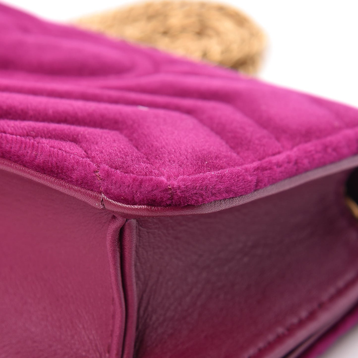 Velvet Matelasse GG Marmont Mini Bag Fuchsia Violet Cyclamen