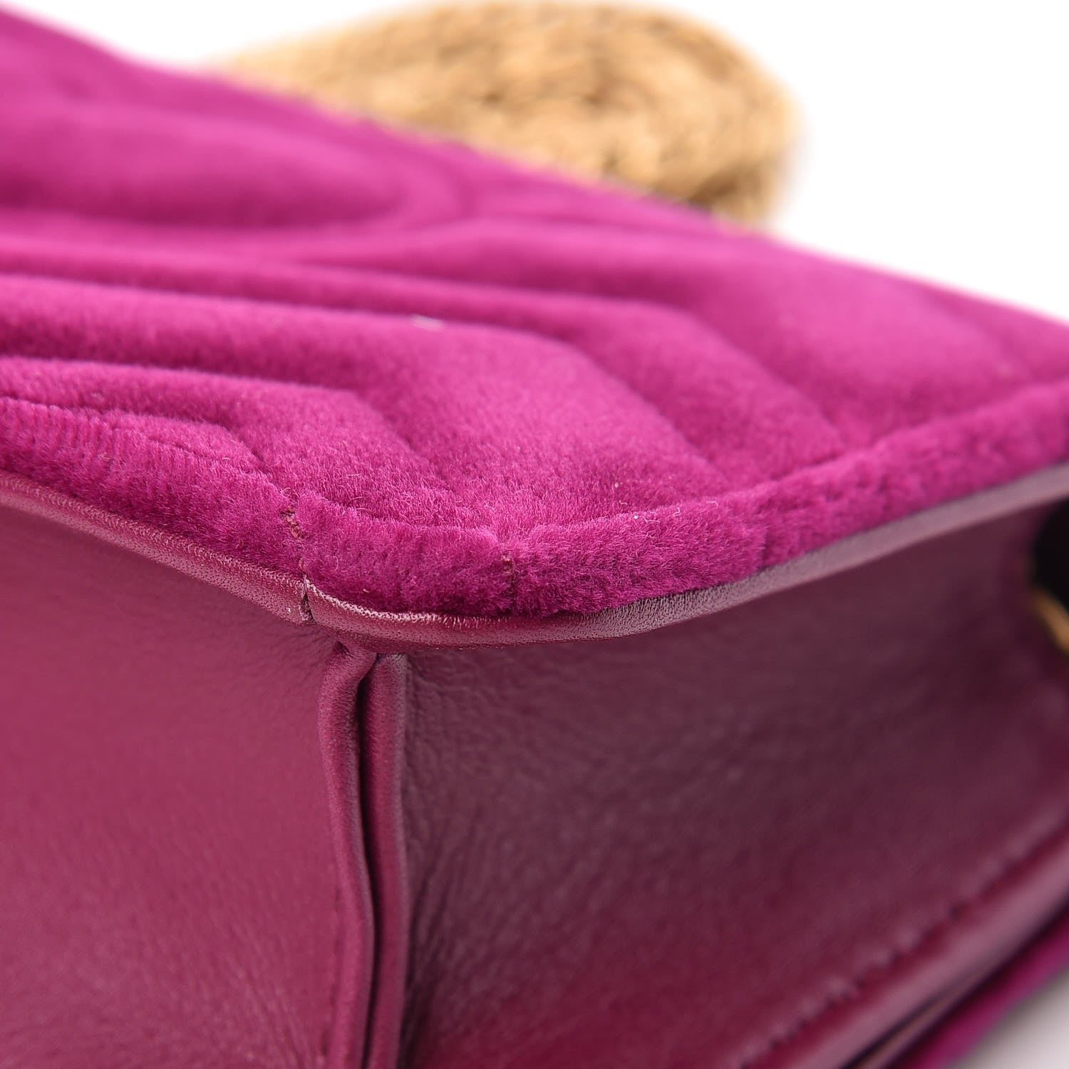 Gucci Velvet Matelasse GG Marmont Mini Bag Fuchsia Violet Cyclamen 10 of 13