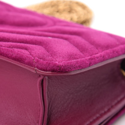 Gucci Velvet Matelasse GG Marmont Mini Bag Fuchsia Violet Cyclamen 10 of 13