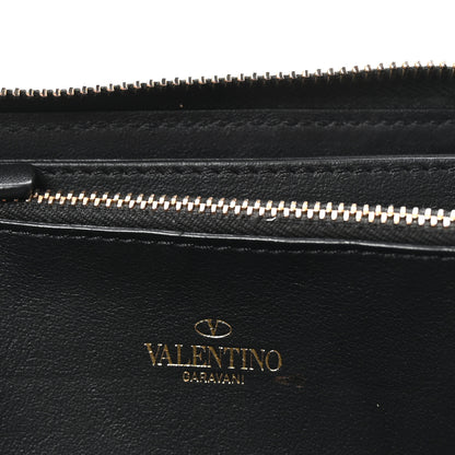Valentino Garavani Vitello Rockstud Zip Around Wallet Black 6 of 6