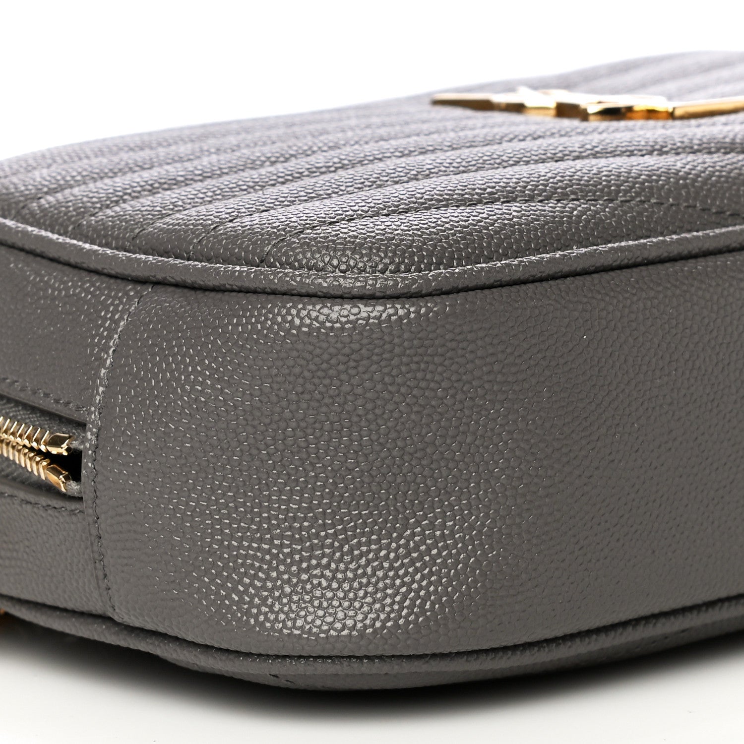 Saint Laurent Grain De Poudre Matelasse Monogram Mini Lou Camera Bag Fog 8 of 9