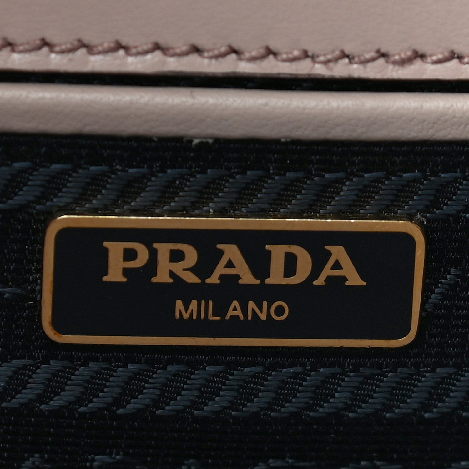 Prada Saffiano Soft Calfskin Metal Triangle Logo Envelope Chain Shoulder Bag Cammeo 6 of 10