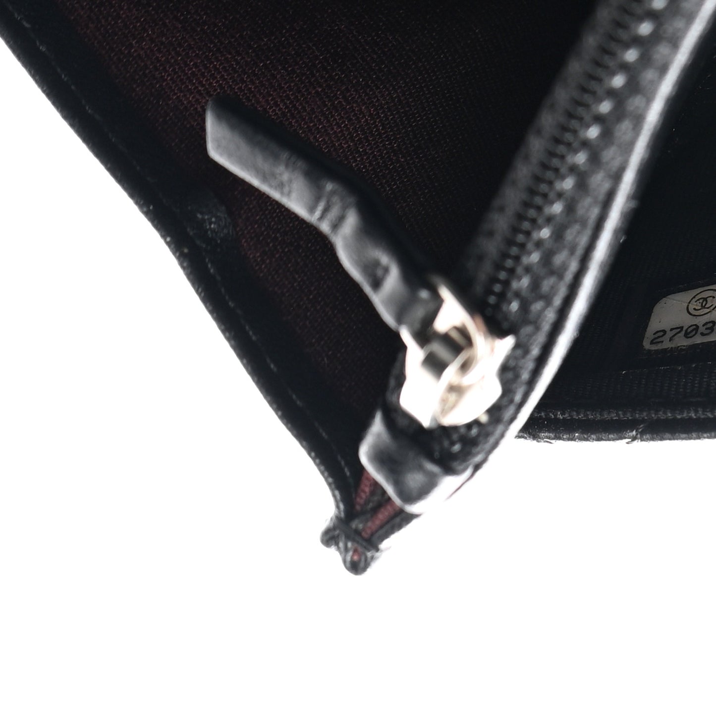 Lambskin Quilted Wallet On Chain WOC Black