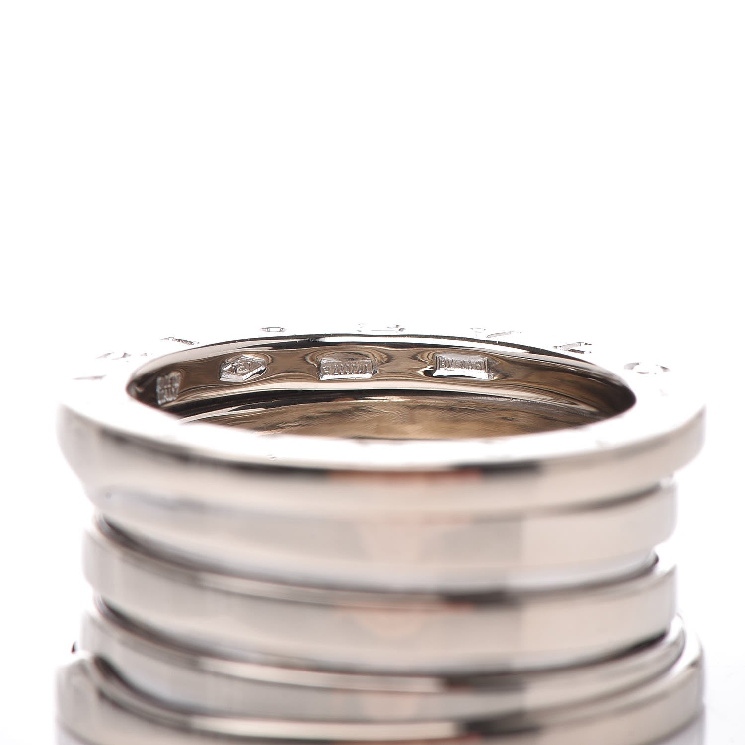 Bulgari 18K White Gold B.Zero1 3 Band Ring 53 6.25 5 of 5