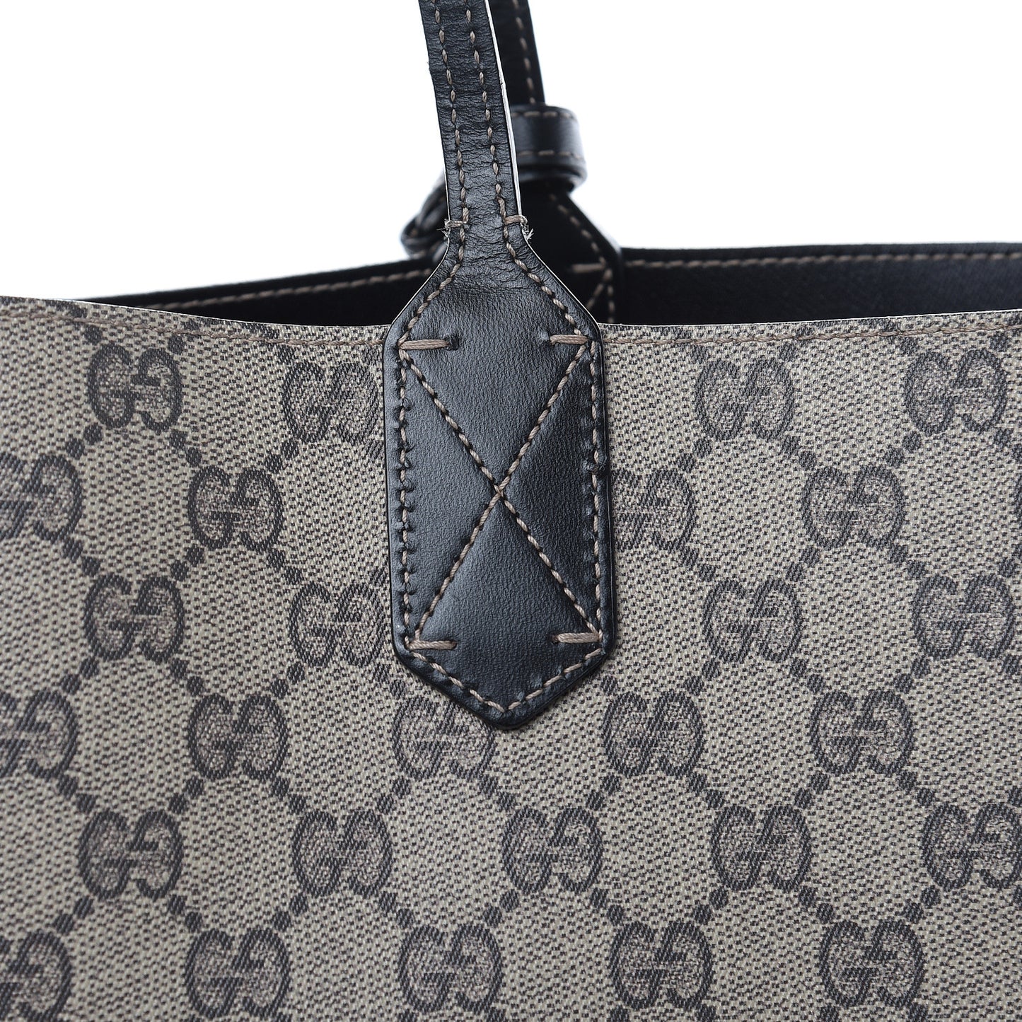 GG Supreme Monogram Large Reversible Tote Beige Black