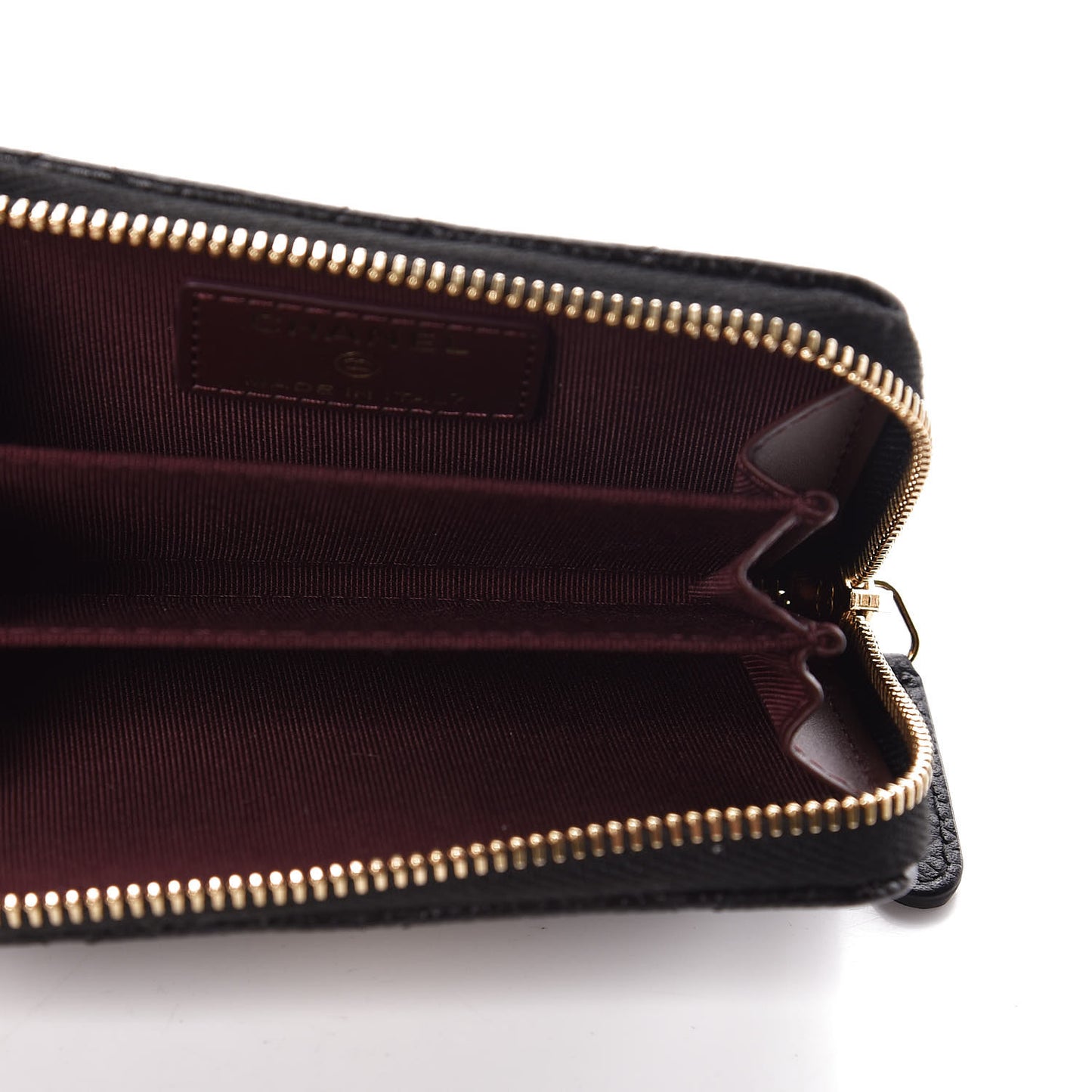Caviar Quilted Zip Coin Purse Black