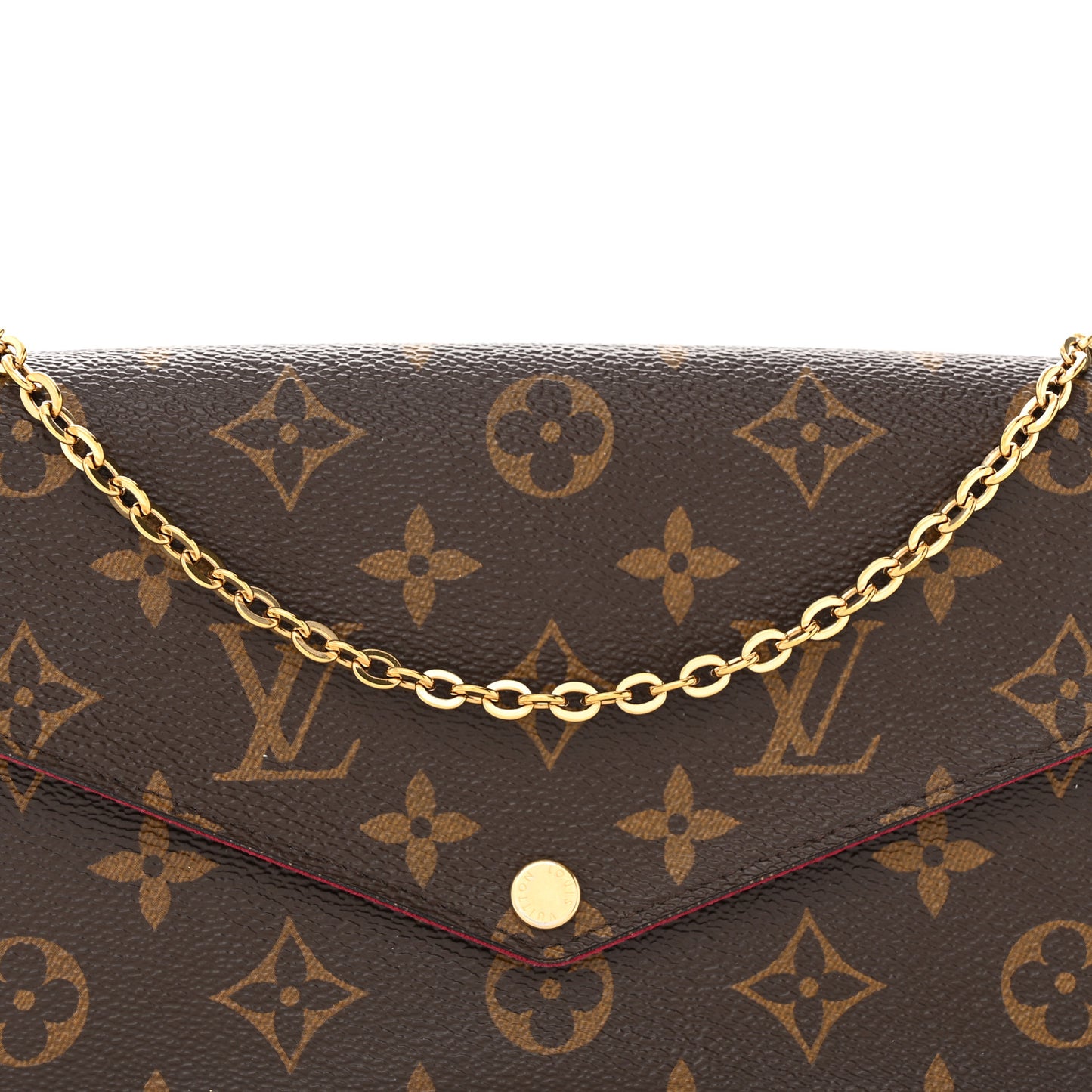 Monogram Pochette Felicie Chain Wallet Fuchsia