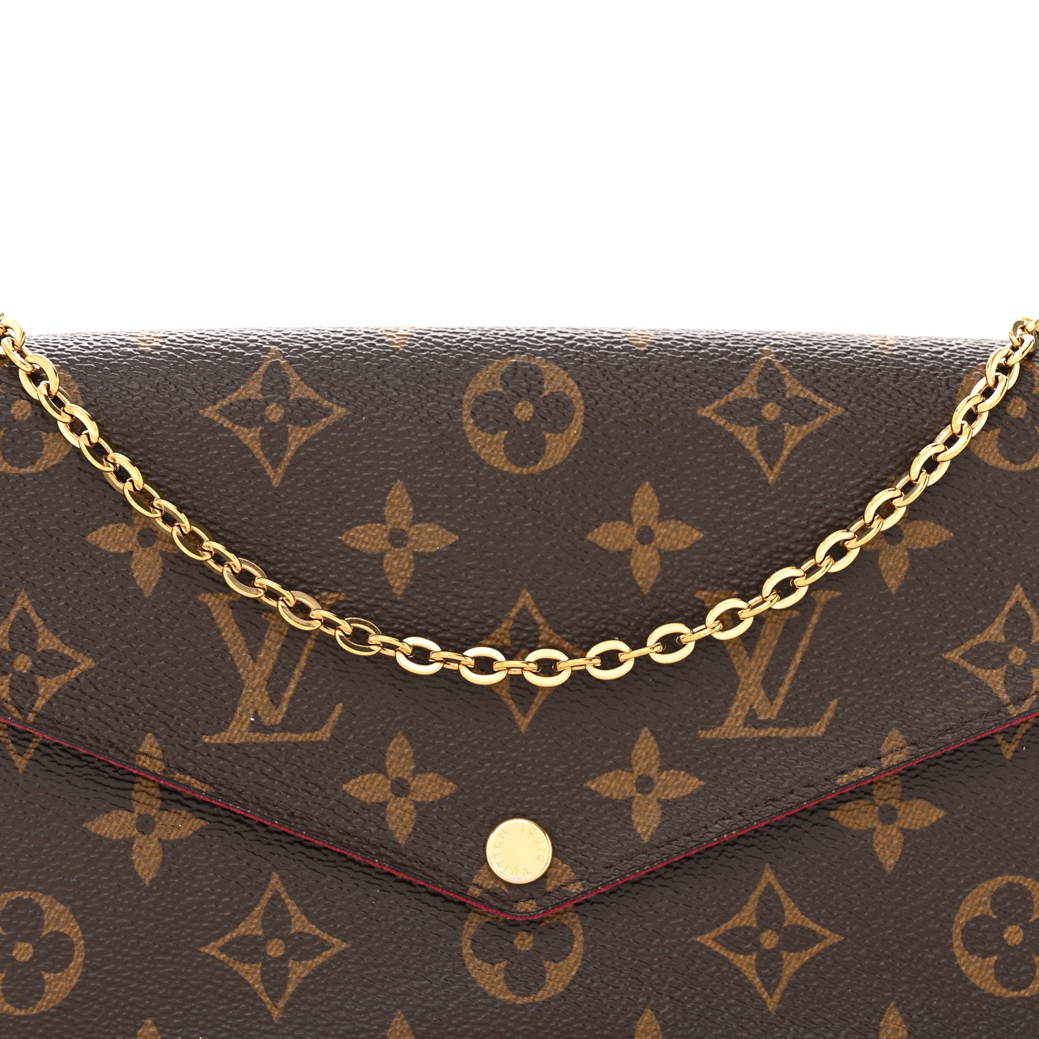 Louis Vuitton Monogram Pochette Felicie Chain Wallet Fuchsia 10 of 20