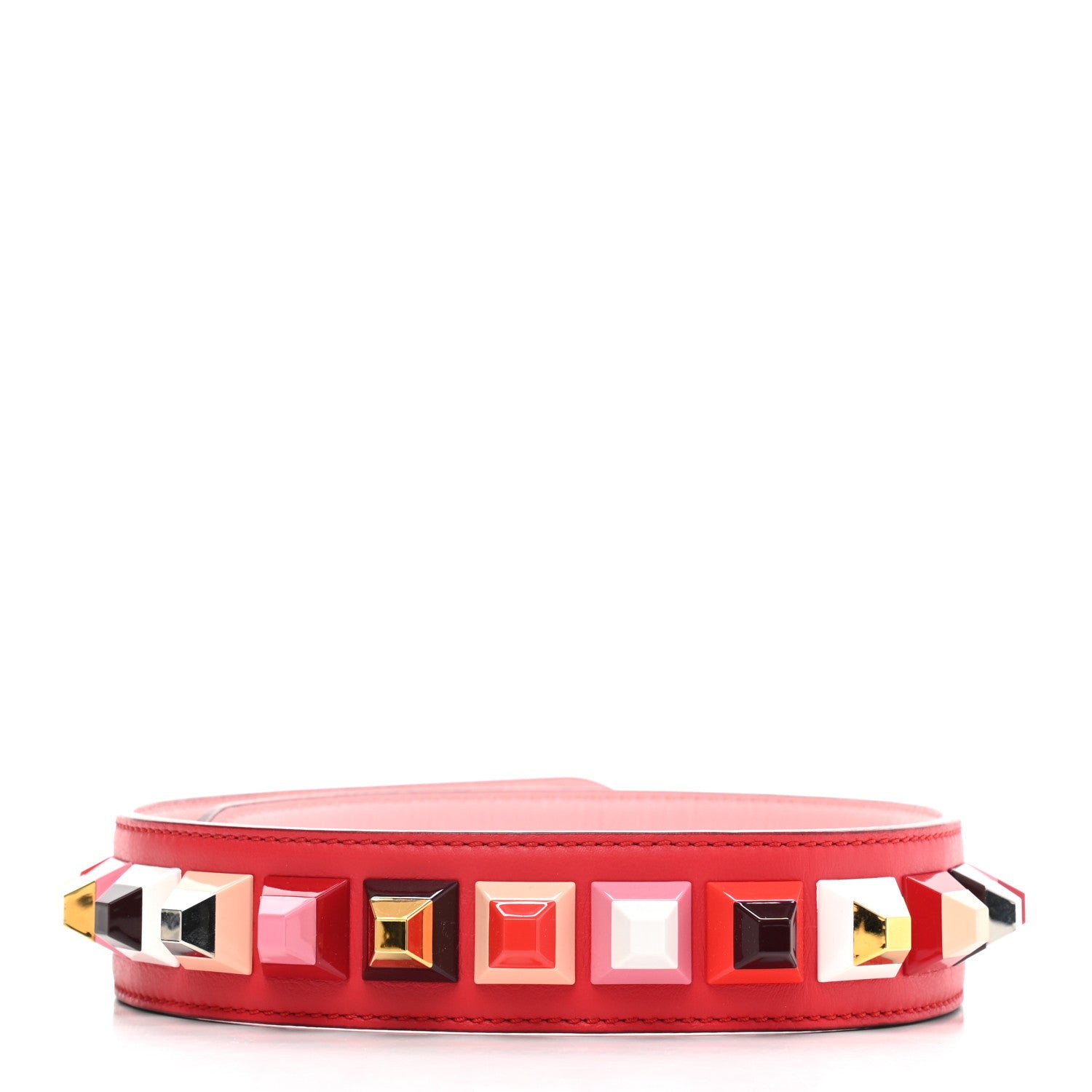 Fendi Calfskin Studded Strap You Red Multicolor 2 of 4