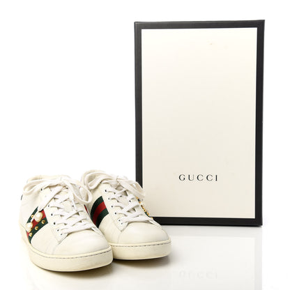 Gucci Calfskin Web Pearl Studded Womens Ace Sneakers 37.5 White 11 of 11