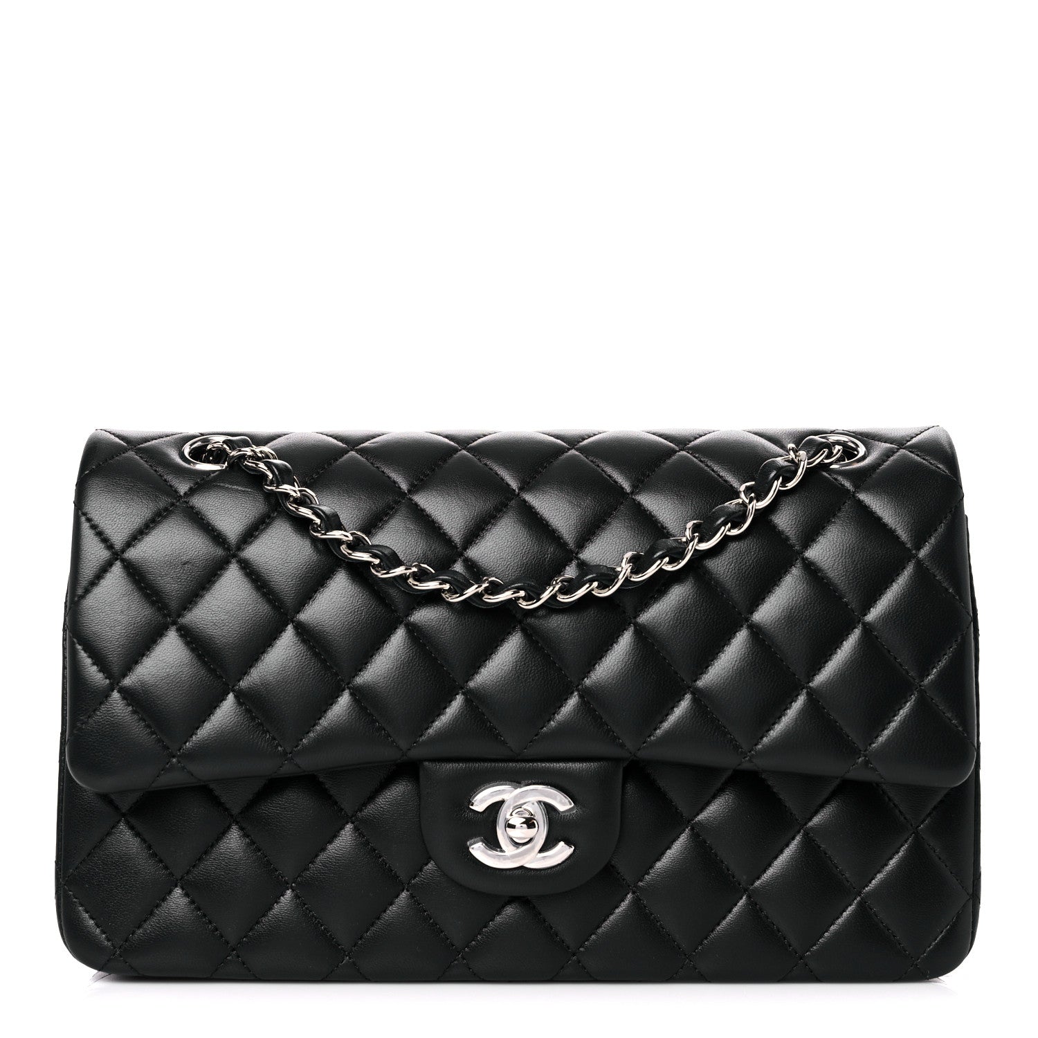 Chanel Lambskin Quilted Medium Double Flap Black 1 of 11