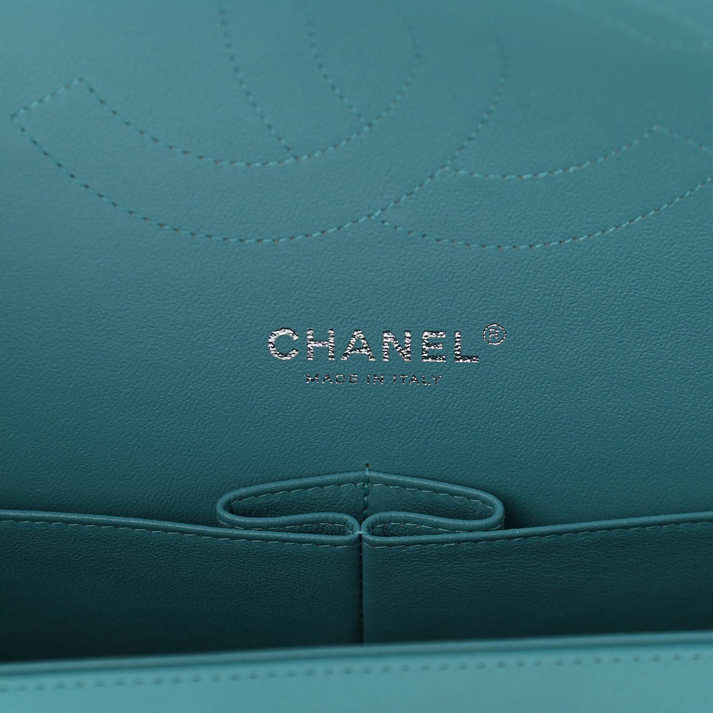 Lambskin Quilted Jumbo Double Flap Turquoise