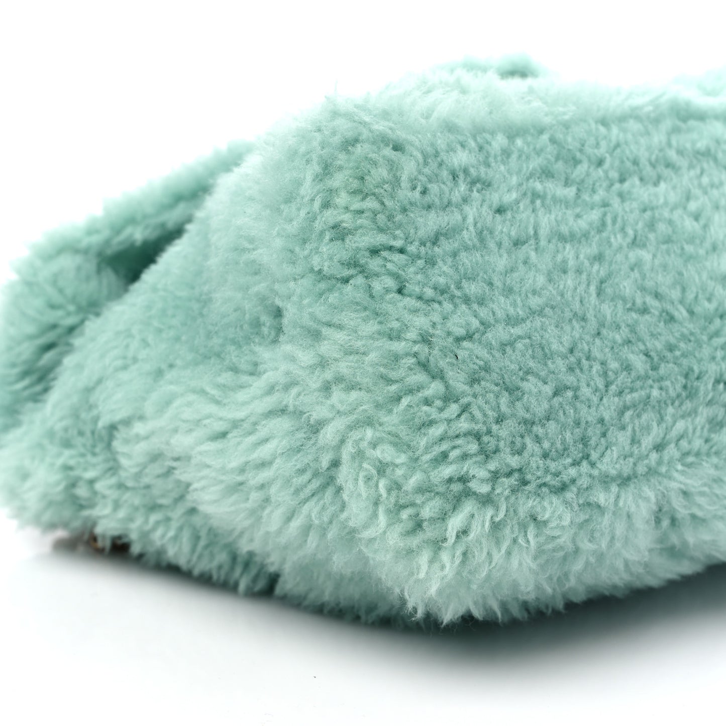 Merino Shearling Lambskin Quilted Small Loulou Puffer Monogram Chain Satchel Iced Mint
