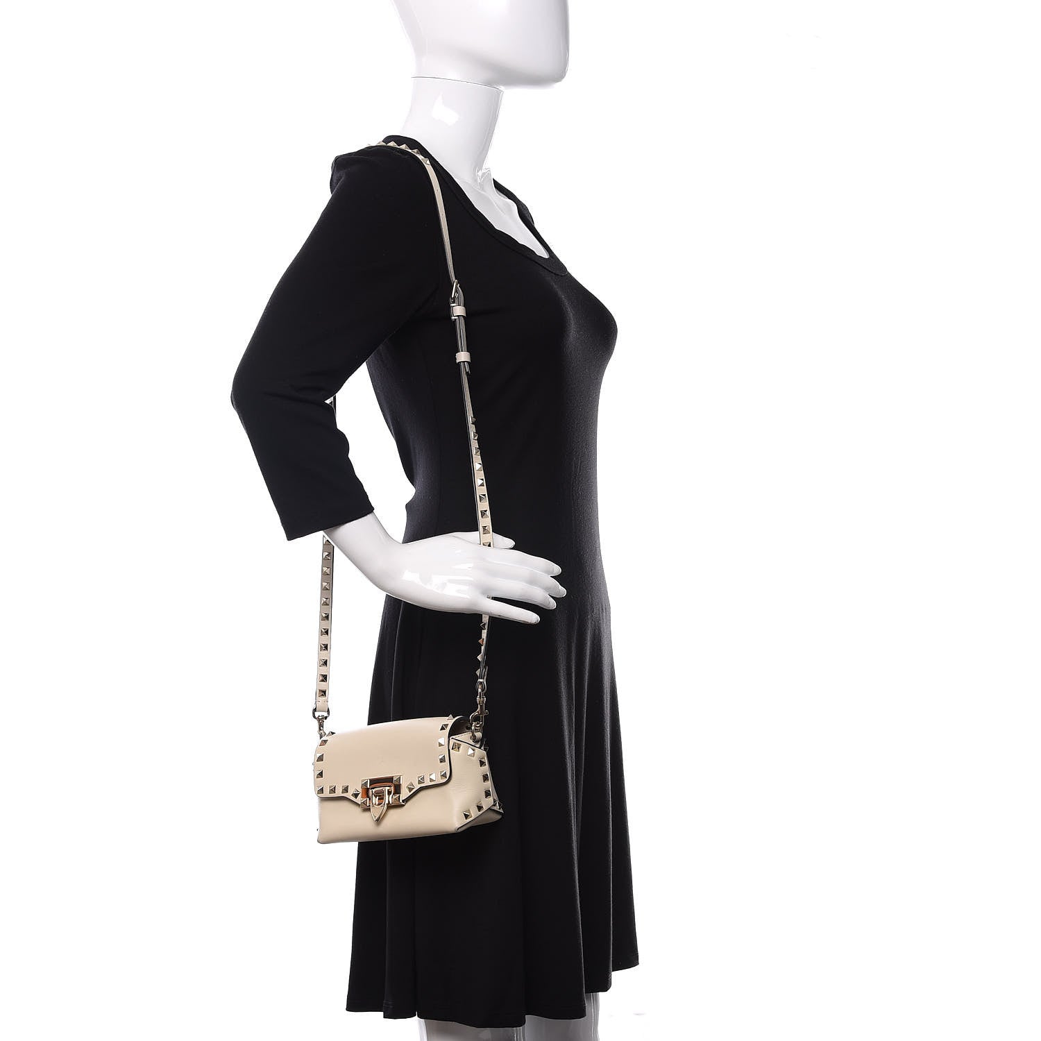 Valentino Garavani Vitello Mini Rockstud Crossbody Bag Light Ivory 2 of 11