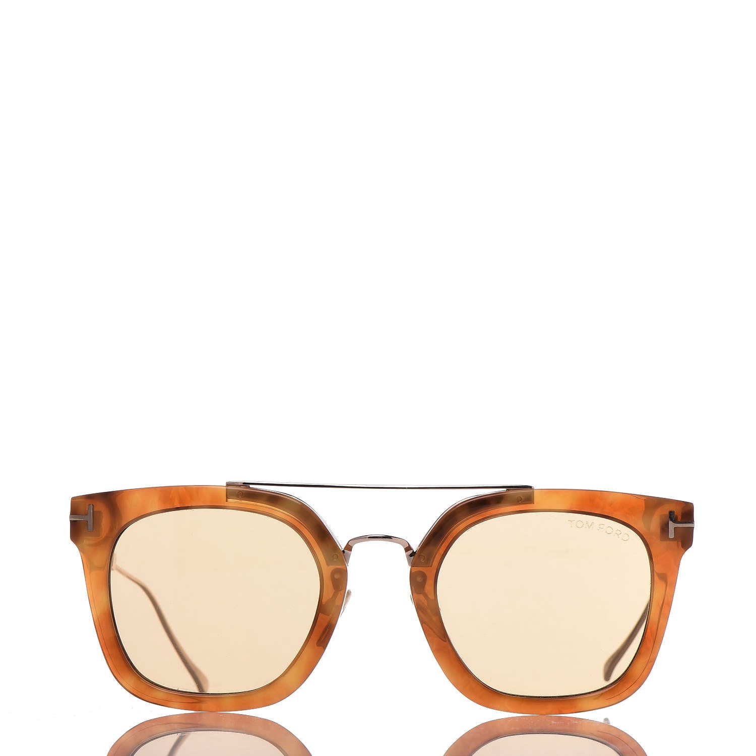 Tom Ford Alex Squared Sunglasses TF541 Blonde Havana Brown 2 of 7