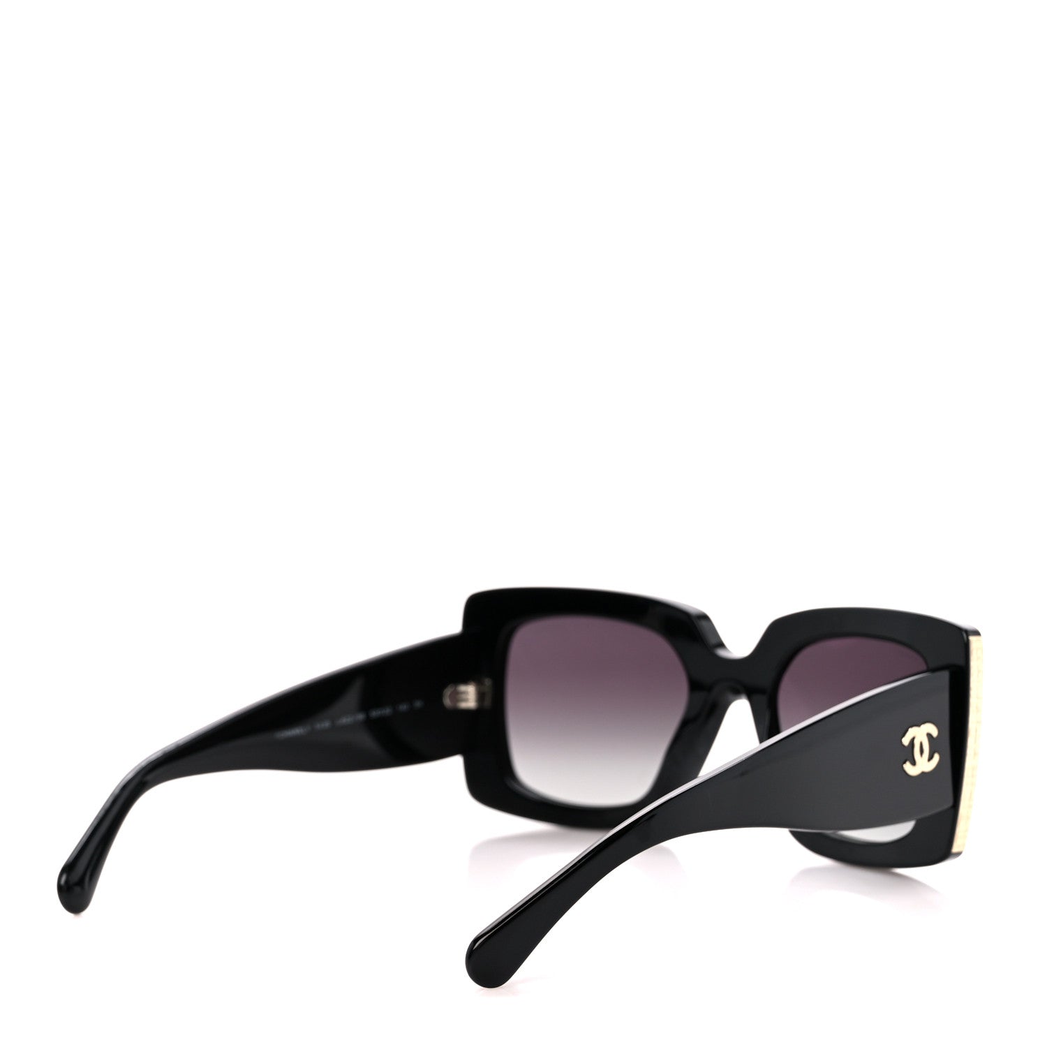 Chanel Acetate Rectangle Sunglasses 5435 Black 4 of 8