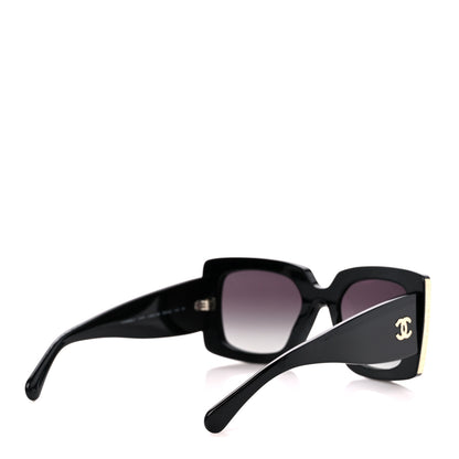 Chanel Acetate Rectangle Sunglasses 5435 Black 4 of 8