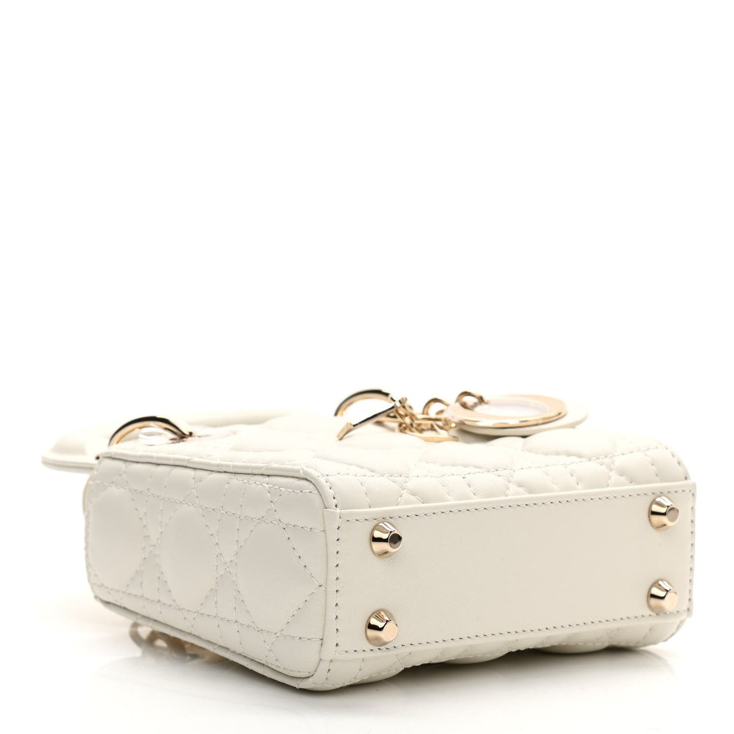 Lambskin Cannage Micro Lady Dior White