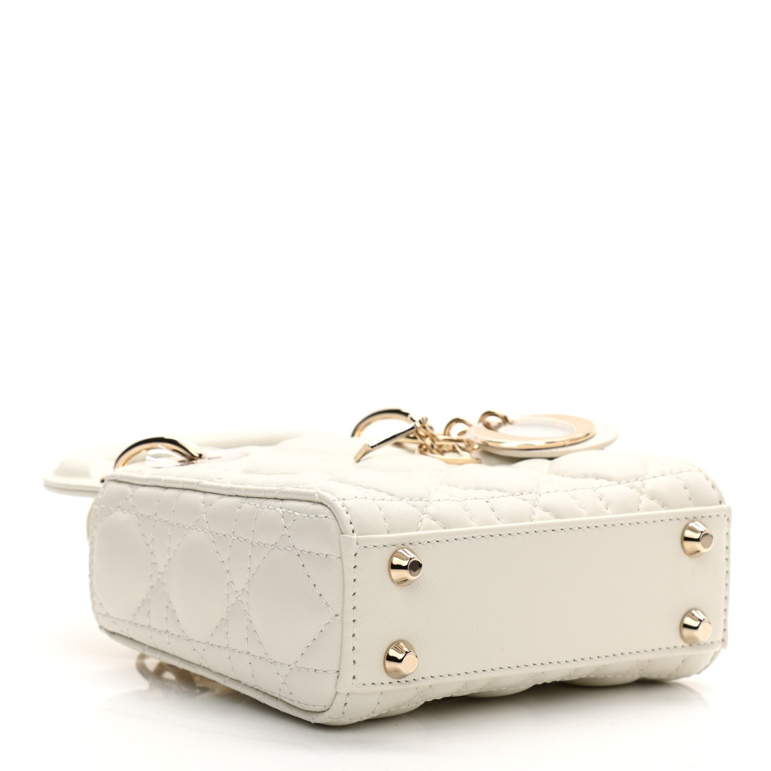 Christian Dior Lambskin Cannage Micro Lady Dior White 4 of 11
