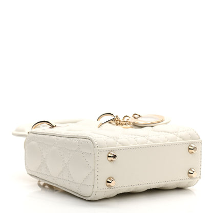 Christian Dior Lambskin Cannage Micro Lady Dior White 4 of 11