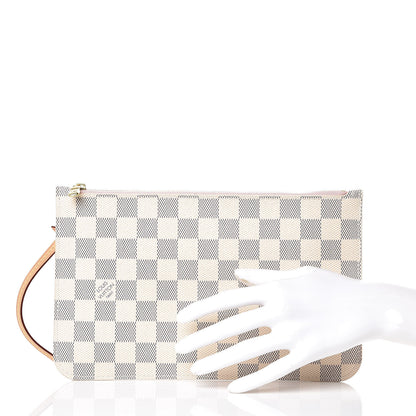 Louis Vuitton Damier Azur Neverfull MM GM Pochette Rose Ballerine 2 of 8