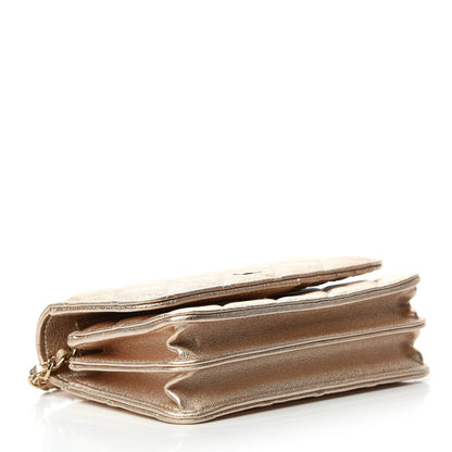Chanel Metallic Lambskin Quilted Mini Wallet On Chain WOC Gold 4 of 11