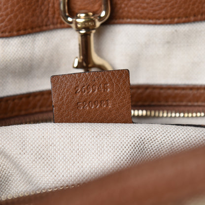 Gucci Monogram Cellarius Calfskin Medium Bella Tote Beige Ebony Cuir 7 of 14