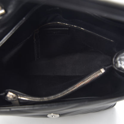 Saint Laurent Calfskin Y Quilted Monogram Medium Loulou Satchel Black 7 of 12