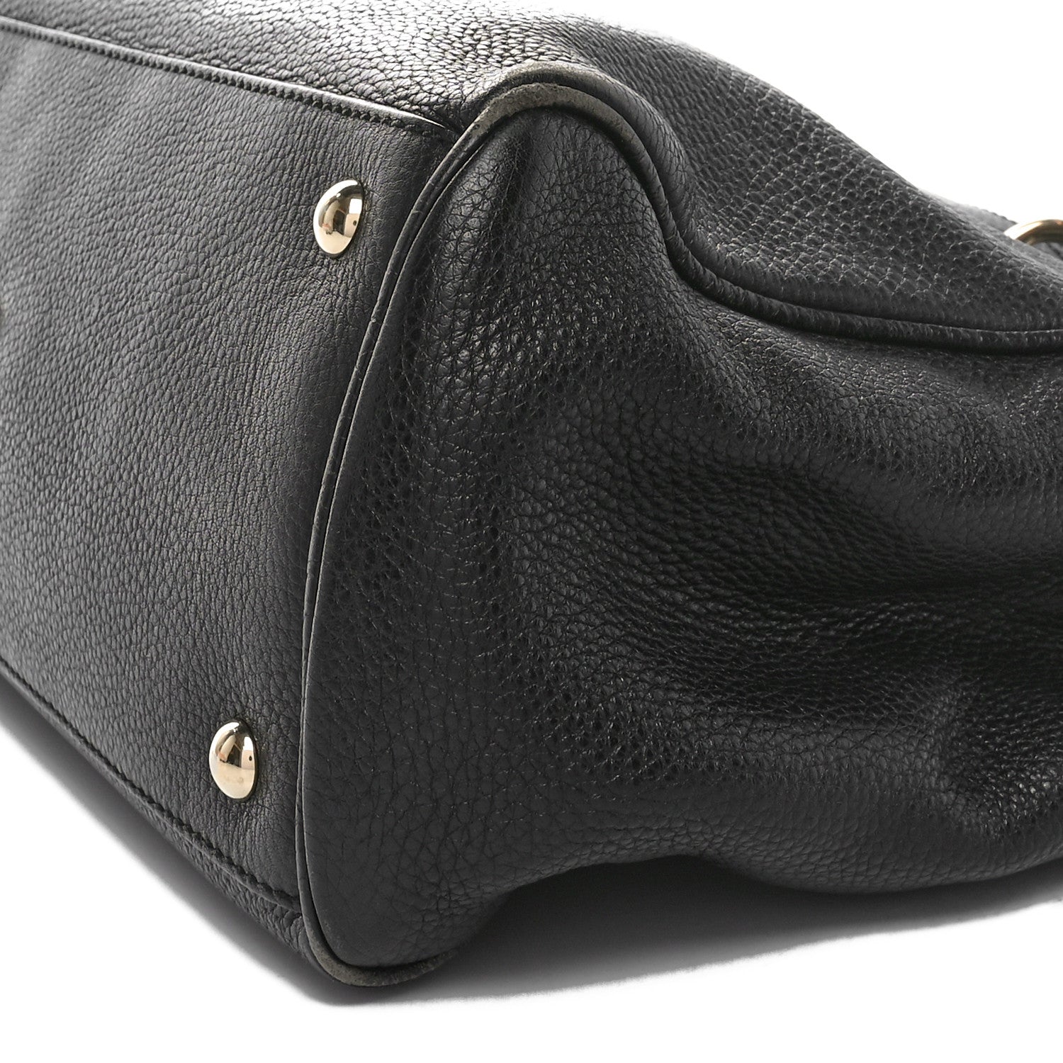 Gucci Pebbled Calfskin Medium Bamboo Shopper Tote Black 10 of 10