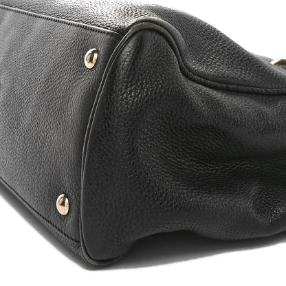 Gucci Pebbled Calfskin Medium Bamboo Shopper Tote Black 10 of 10