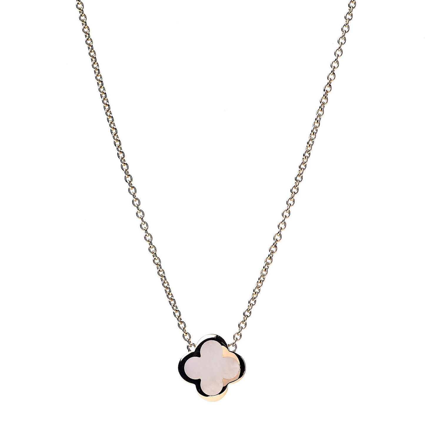 18K Yellow Gold Mother of Pearl Pure Alhambra Pendant Necklace