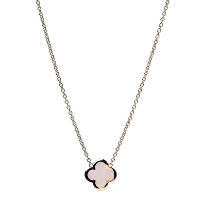 Van Cleef & Arpels 18K Yellow Gold Mother of Pearl Pure Alhambra Pendant Necklace 1 of 5