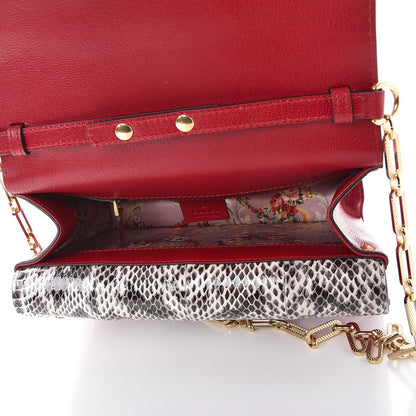 Gucci Calfskin Snakeskin Studded Small Ottilia Top Handle Bag Hibiscus Red 5 of 8