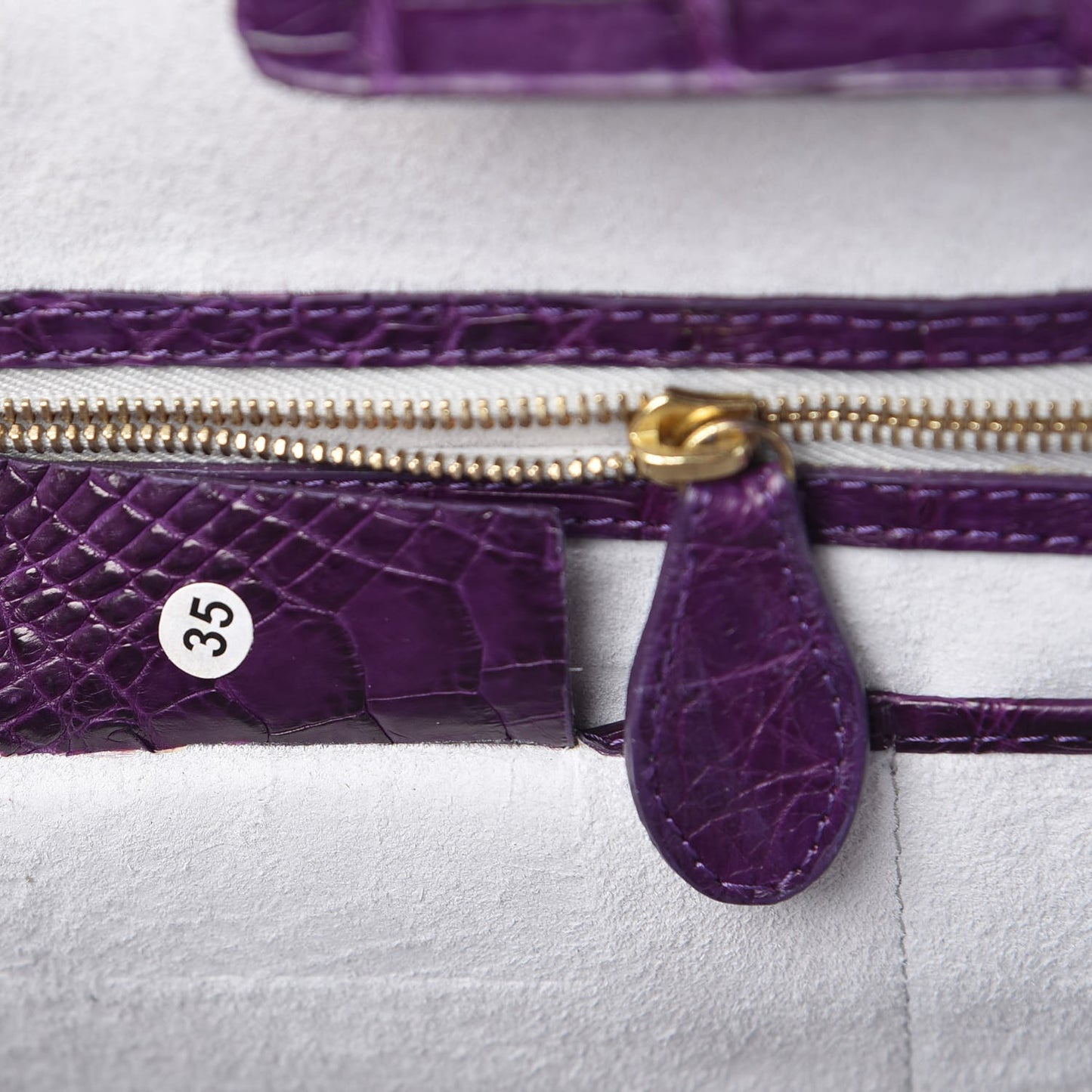 Crocodile Small Satchel Purple