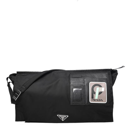 Prada Tessuto Nylon Saffiano Racing Logo Messenger Bag Black 1 of 4