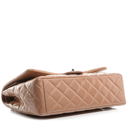 Chanel Patent Maxi Double Flap Light Brown 5 of 11