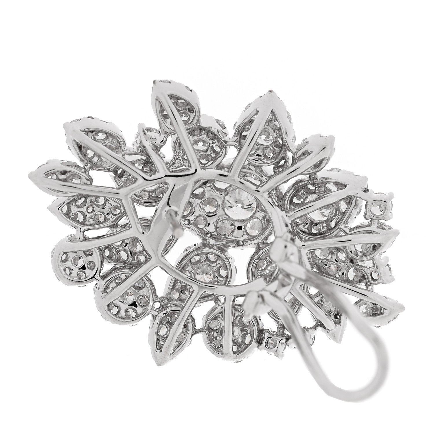 Parker & West by FASHIONPHILE 18K White Gold Diamond 9.28ctw Cluster Earrings 5 of 5