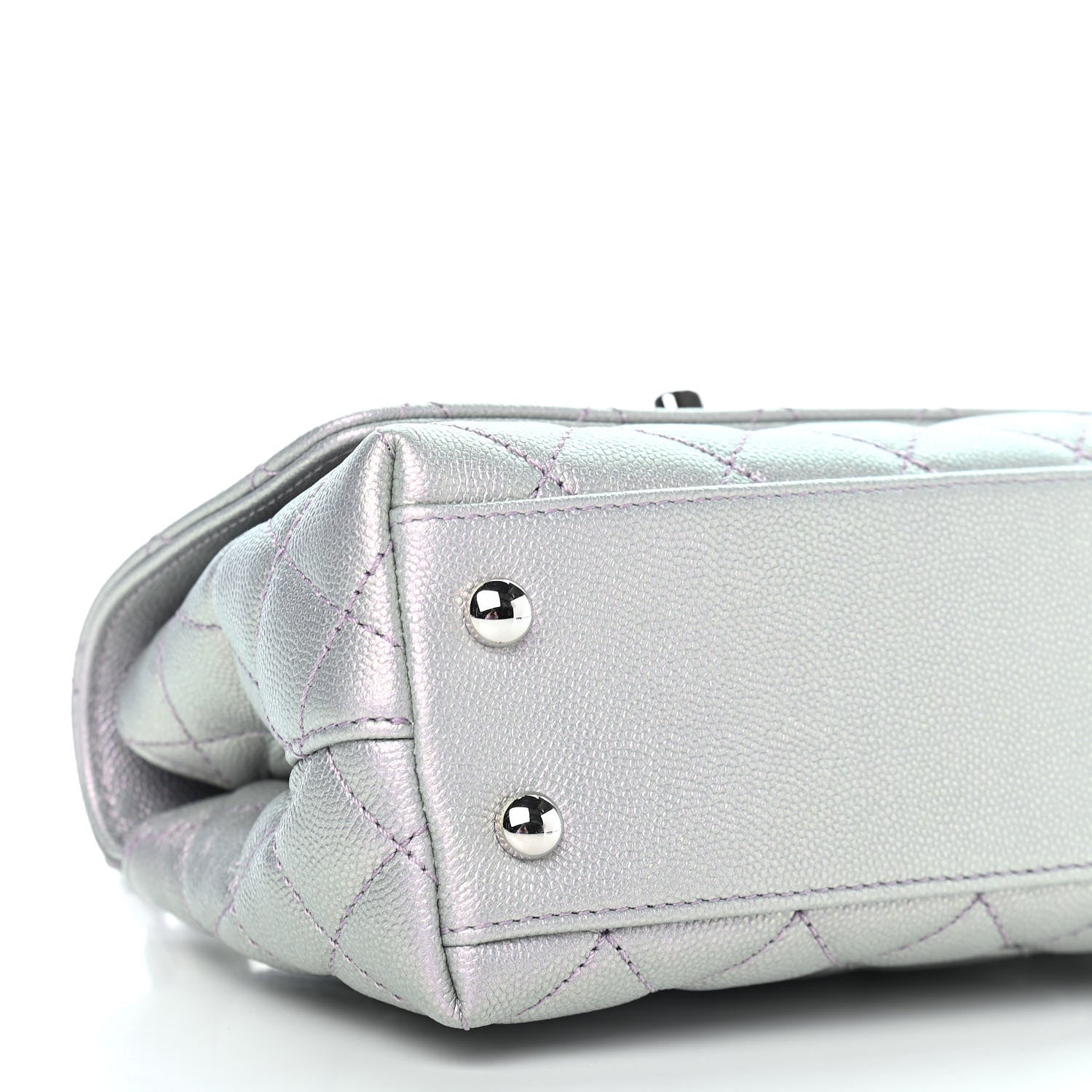 Chanel Iridescent Caviar Quilted Extra Mini Coco Handle Flap Purple 8 of 9