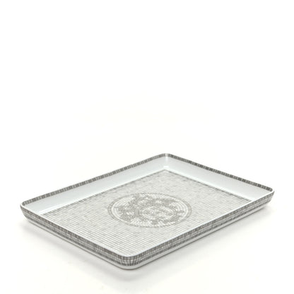 Hermes Porcelain Mosaique Au 24 Sushi Plate Platine 4 of 6