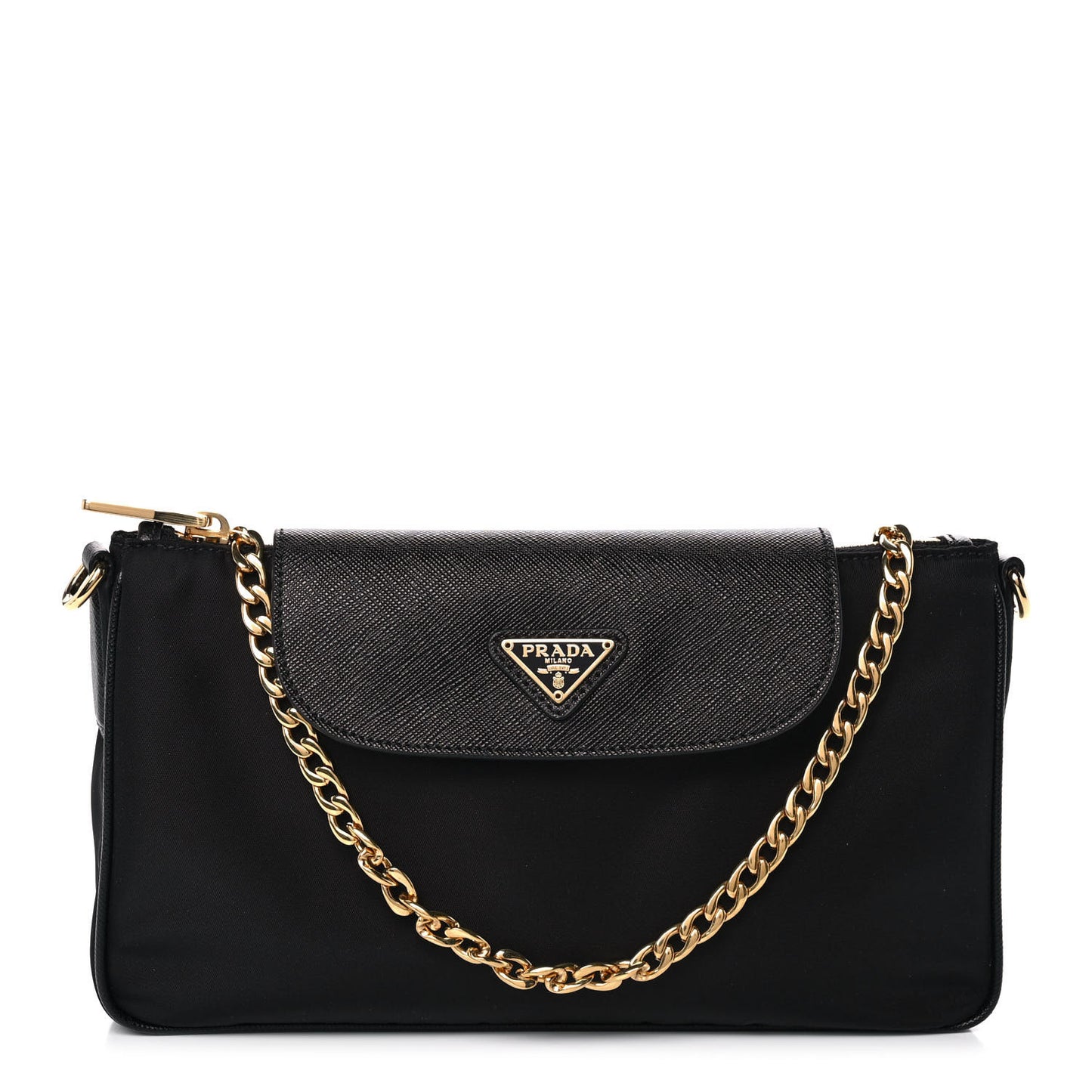 Tessuto Nylon Saffiano Crossbody Bag Black