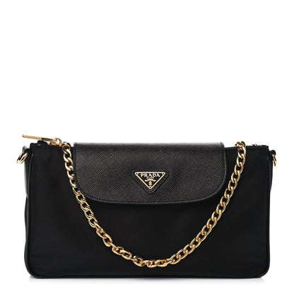Prada Tessuto Nylon Saffiano Crossbody Bag Black 1 of 10