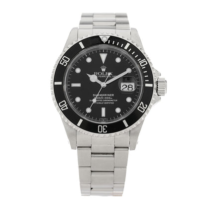 Rolex Stainless Steel 40mm Oyster Perpetual Submariner Date Watch Black 16610 1 of 4