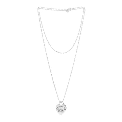 Tiffany Sterling Silver Long Return to Tiffany Heart Pendant Necklace 3 of 5