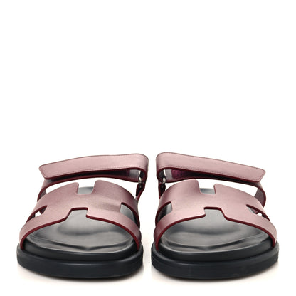 Hermes Calfskin Womens Chypre Sandals 38.5 Rouge H 3 of 9