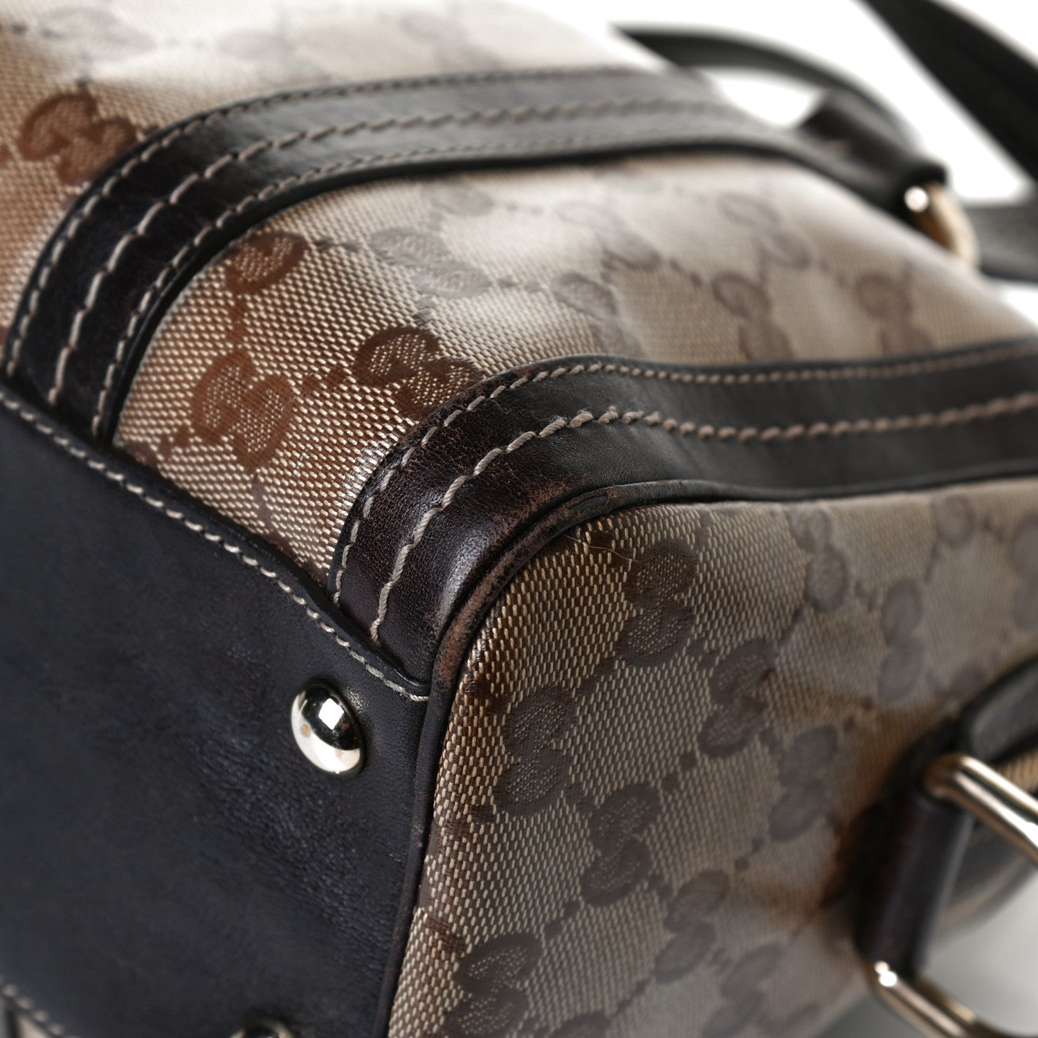 Gucci Crystal Monogram Duchessa Boston Bag Brown 14 of 15
