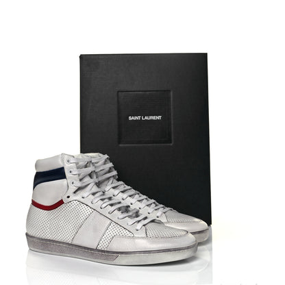 Saint Laurent Calfskin Perforated Court Classic SL/10H High Top Sneakers 44 White 11 of 11