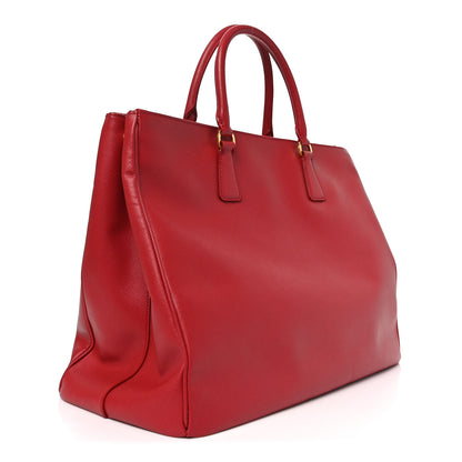 Prada Saffiano Lux Extra Large Galleria Double Zip Tote Fuoco 3 of 9